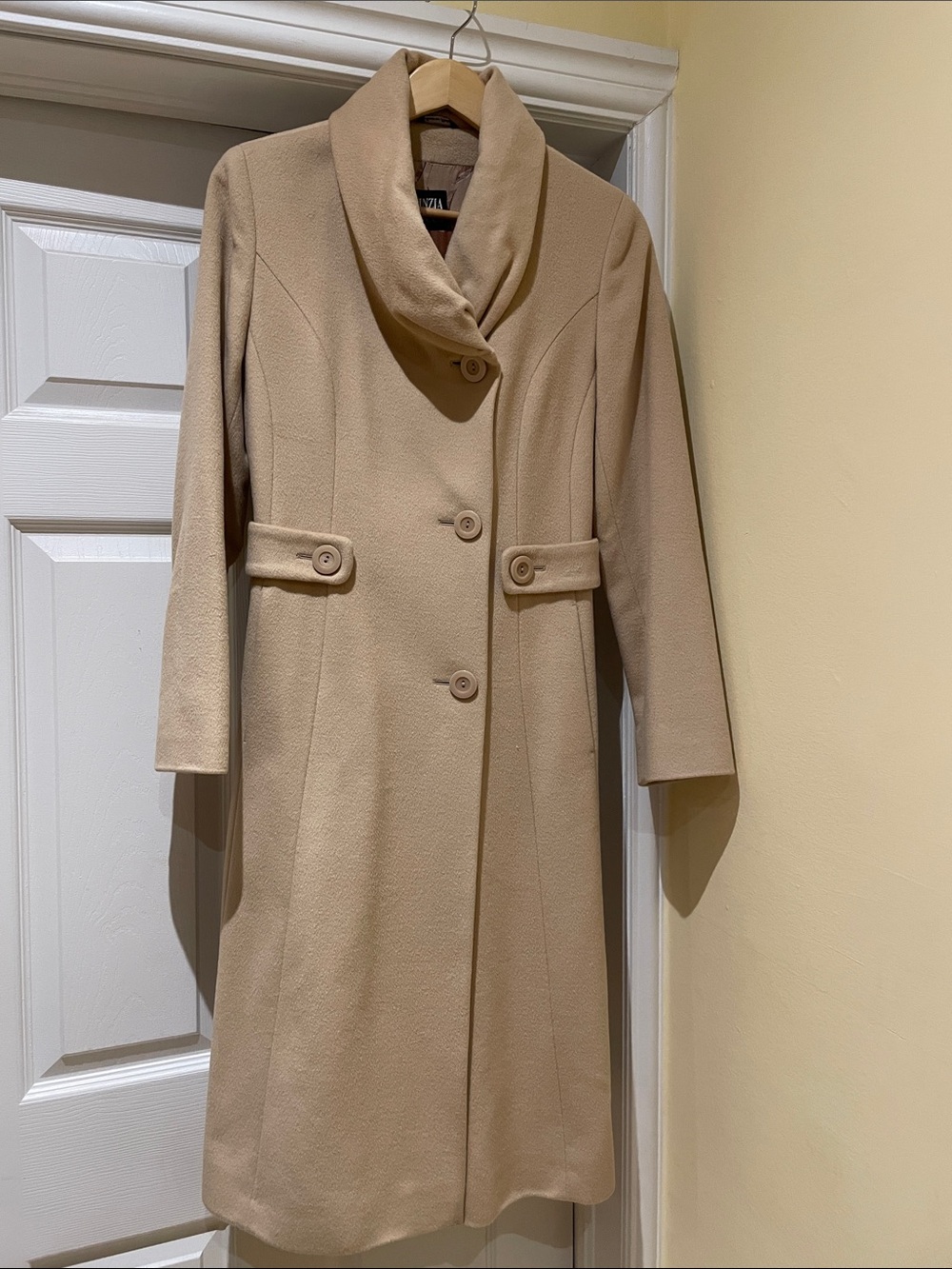 Cinzia Rocca Cream Wool Angora Tailored Coat Made in Italy US 4